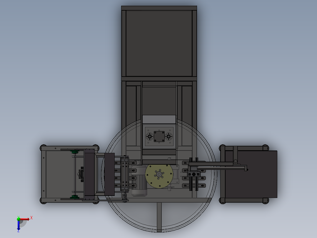 自动转盘式高频吸塑包装机俯视图