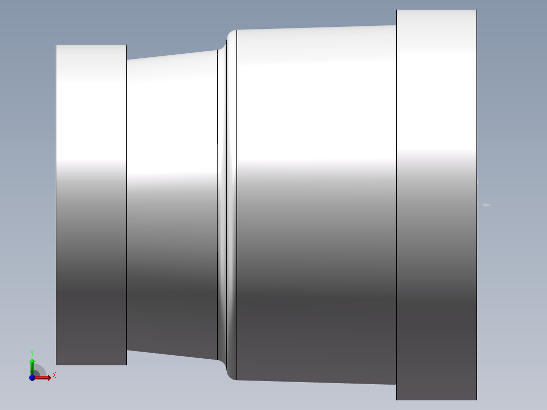 管箍-异径有边 DN25-DN20前视图