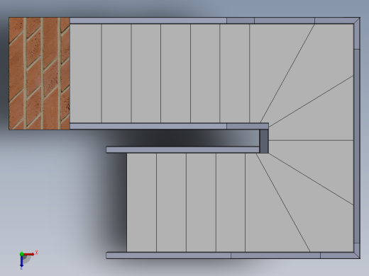 室内楼梯木质金属俯视缩略图