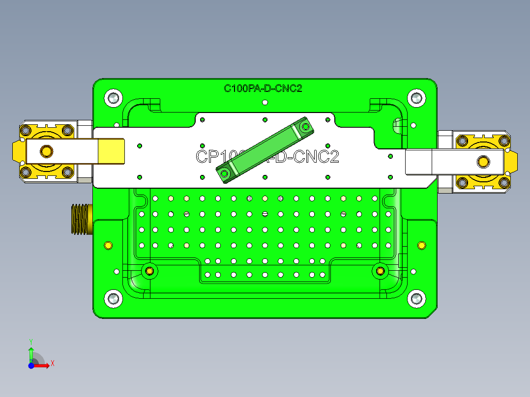 C100PA-D笔记本CNC工装夹具三维模型-CNC2-0413前视图