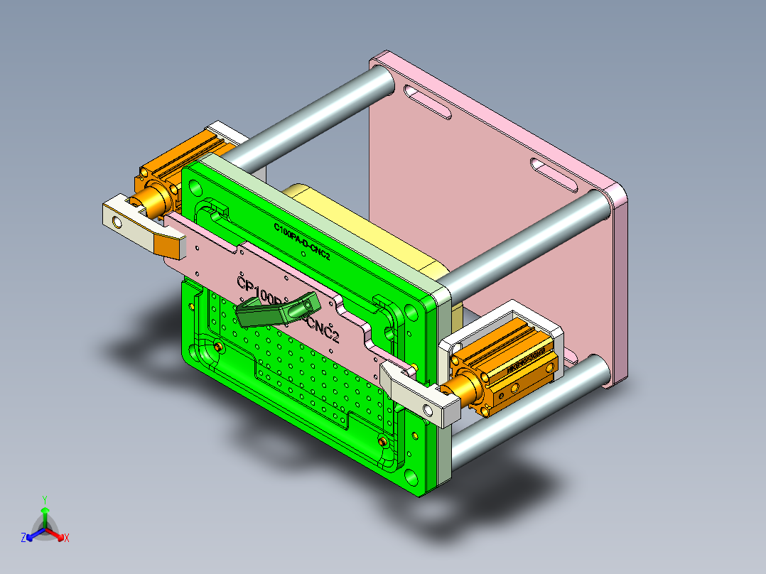 C100PA-D笔记本CNC工装夹具三维模型-CNC2-0413正等轴测图