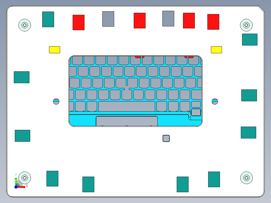 电脑键盘外壳孔位检测检具前视图