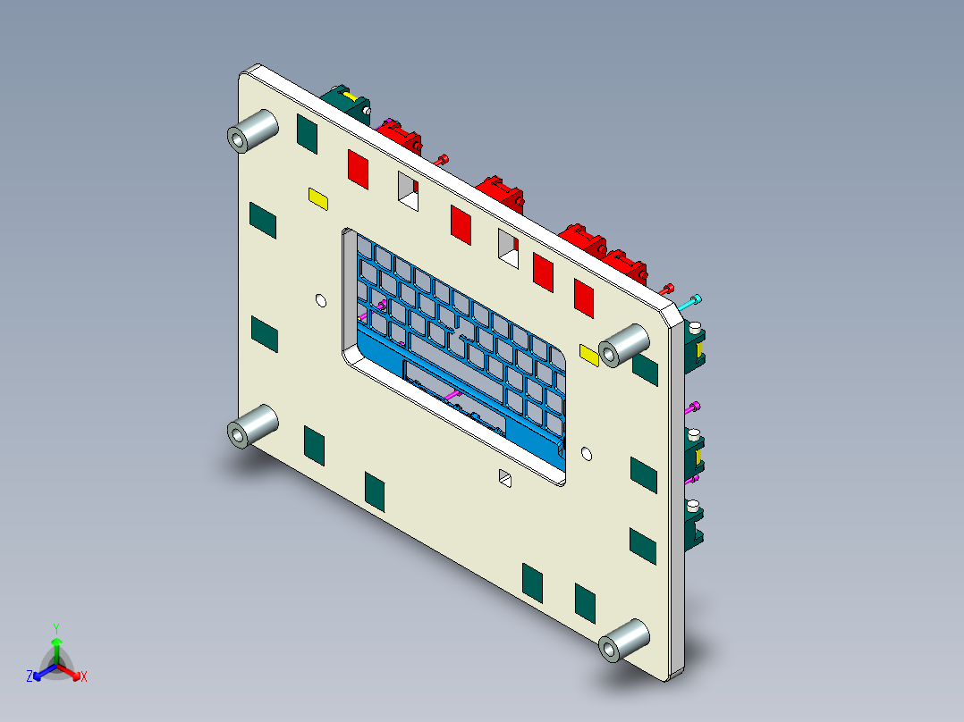 电脑键盘外壳孔位检测检具正等轴测图