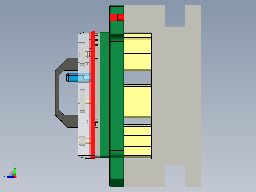 包胶版笔记本C壳铣外形发丝程序模型右视图