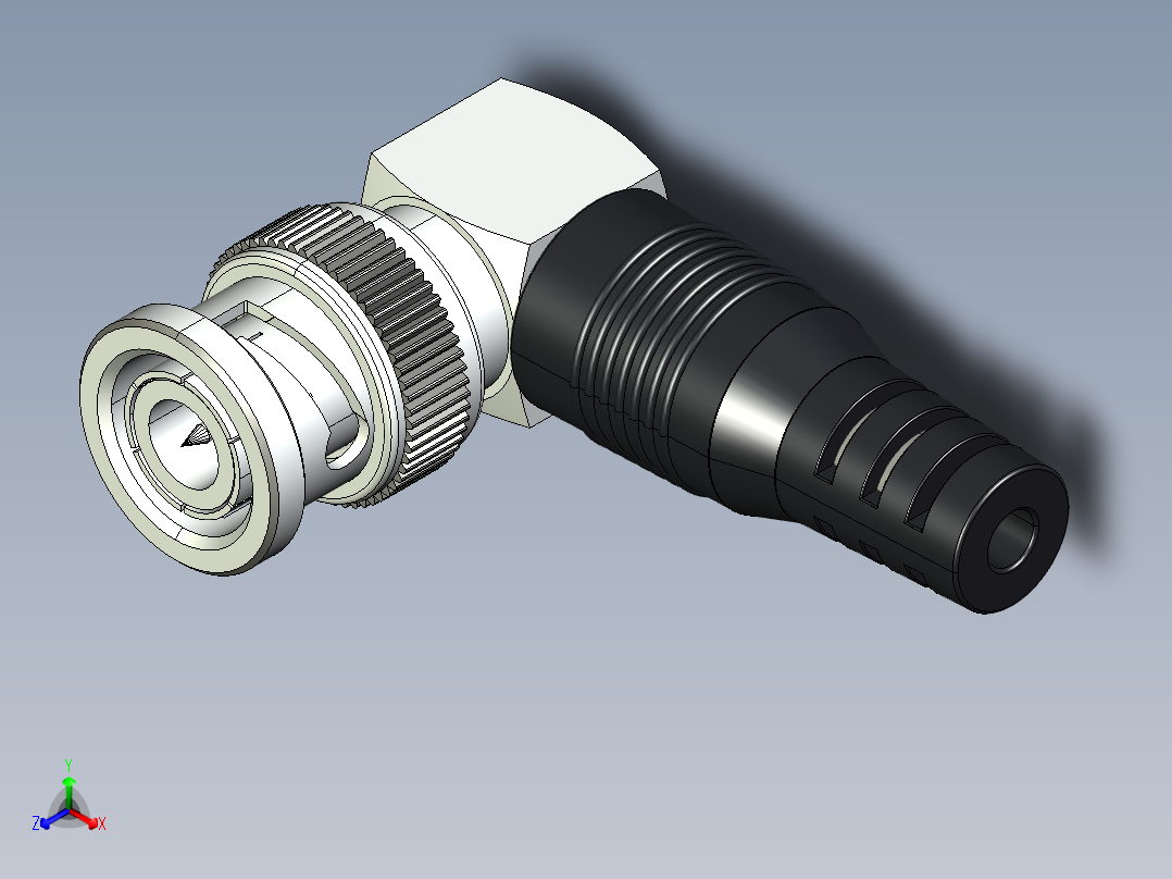 A0002452-BNC连接器（公头）RG58正等轴测图