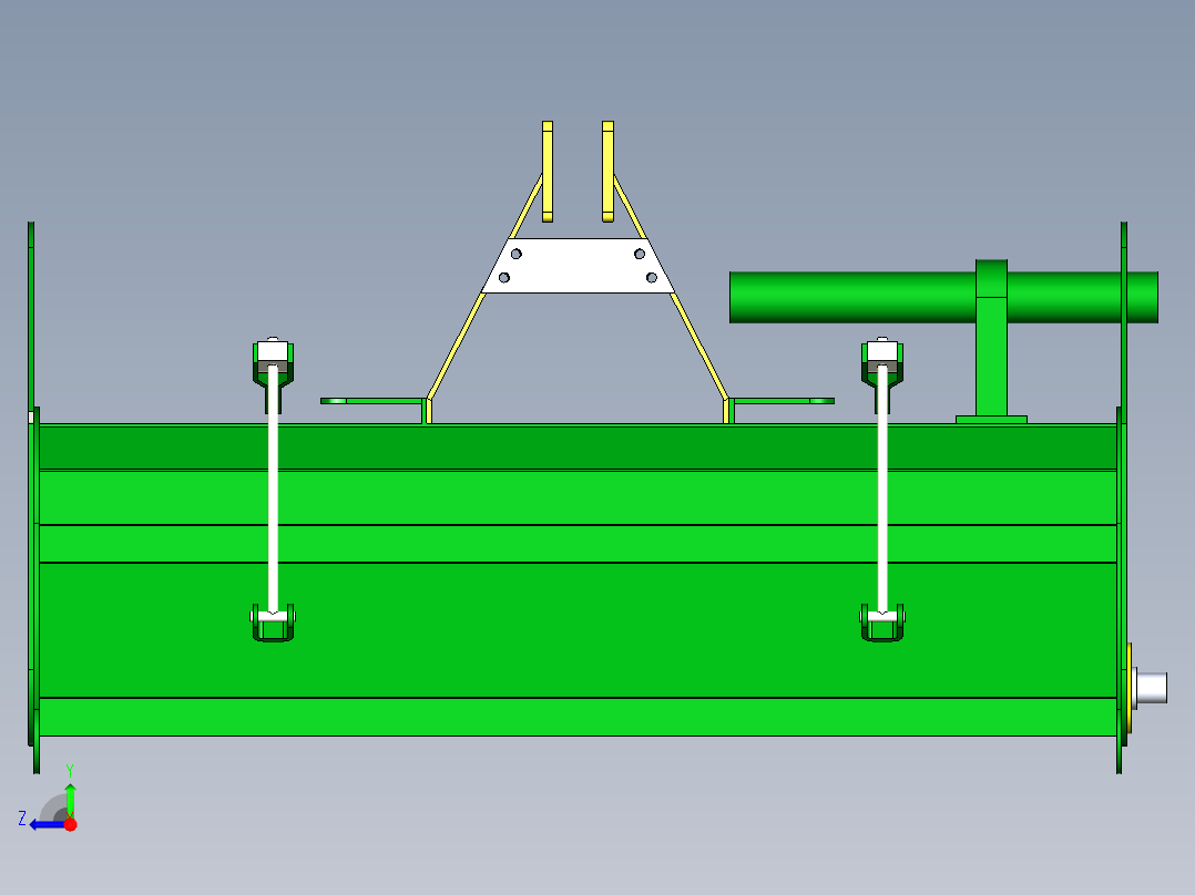 旋耕机刀辊机架右视图