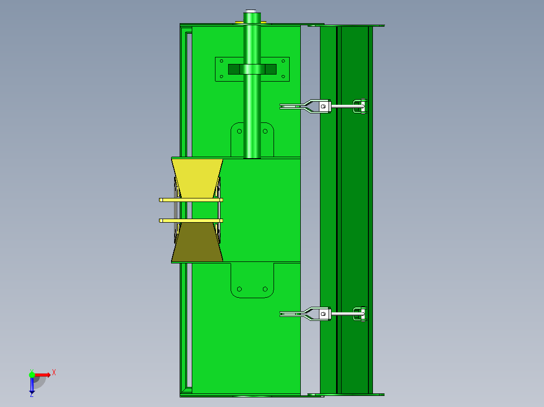 旋耕机刀辊机架俯视图