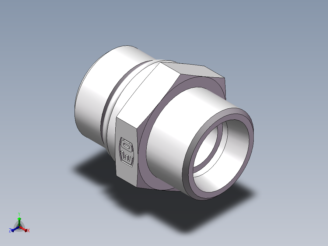 美制O圈密封接头、1CO-22-10正等轴测图