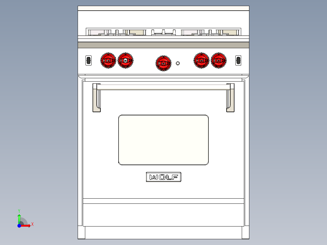 A2004478-WOLF 30 燃气灶前视图