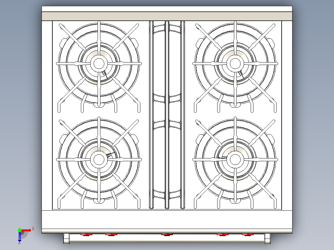 A2004478-WOLF 30 燃气灶俯视图