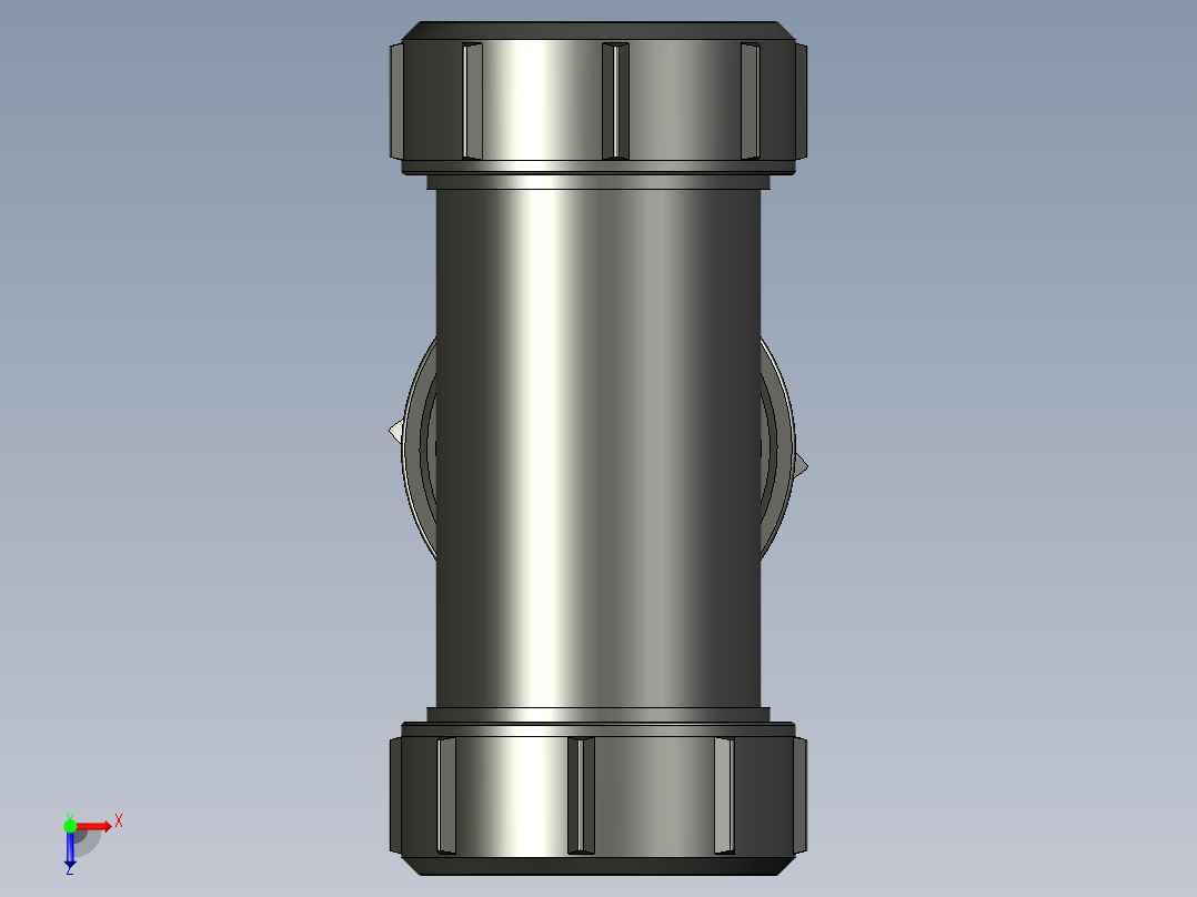 B3004538-40mm 等径滑移三通带通用连接俯视图