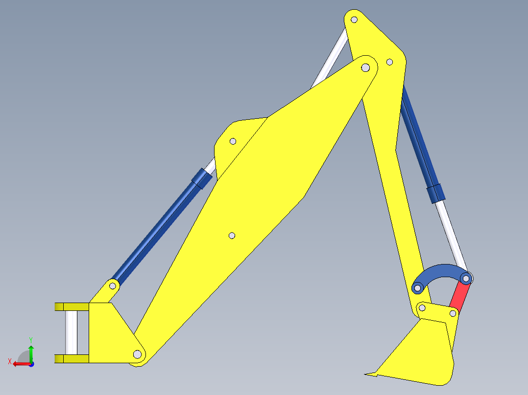 挖掘机 STP后视图