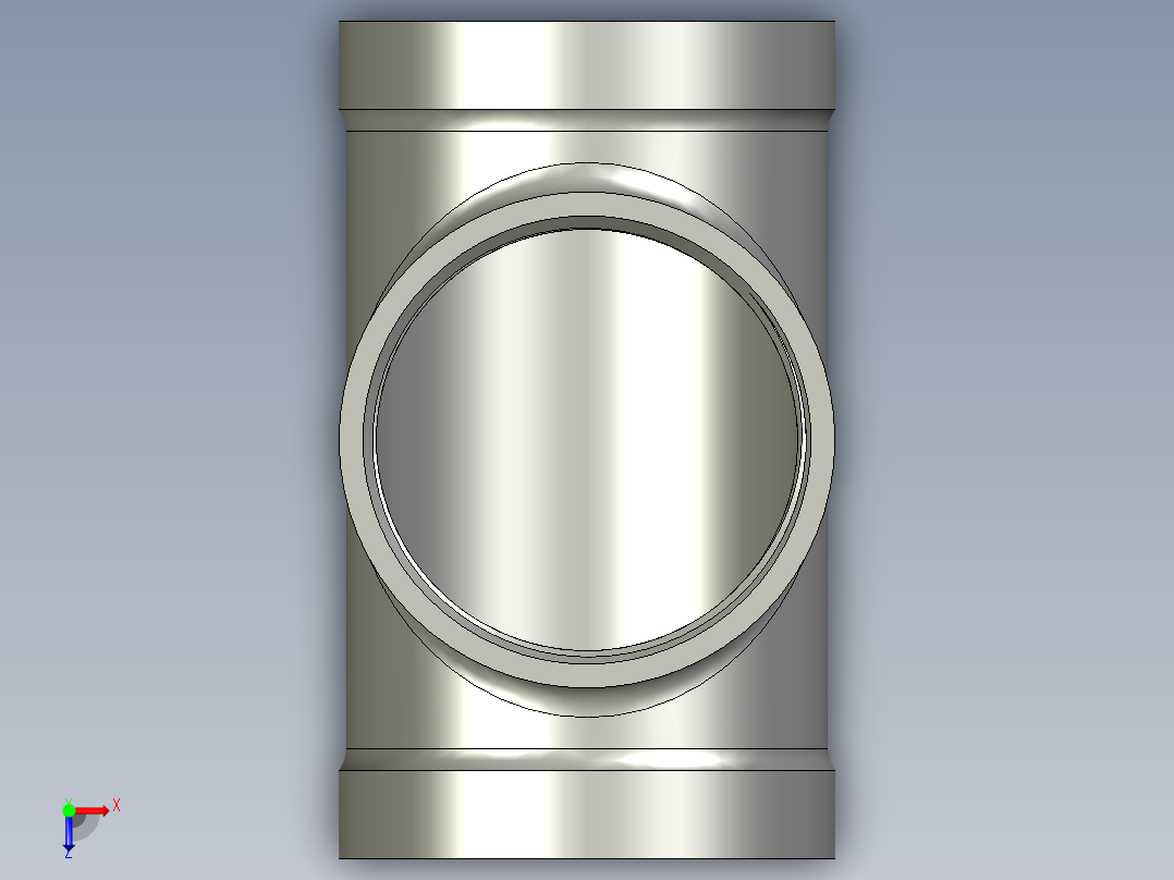 螺纹管三通-等径 DN50俯视图