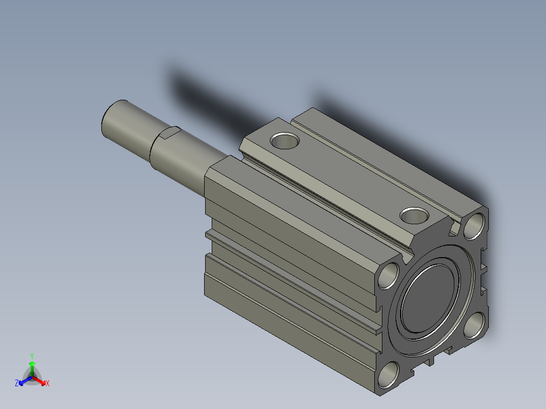 超薄气缸ACQ40x40SB亚德客02241322122-借用件正等轴测图