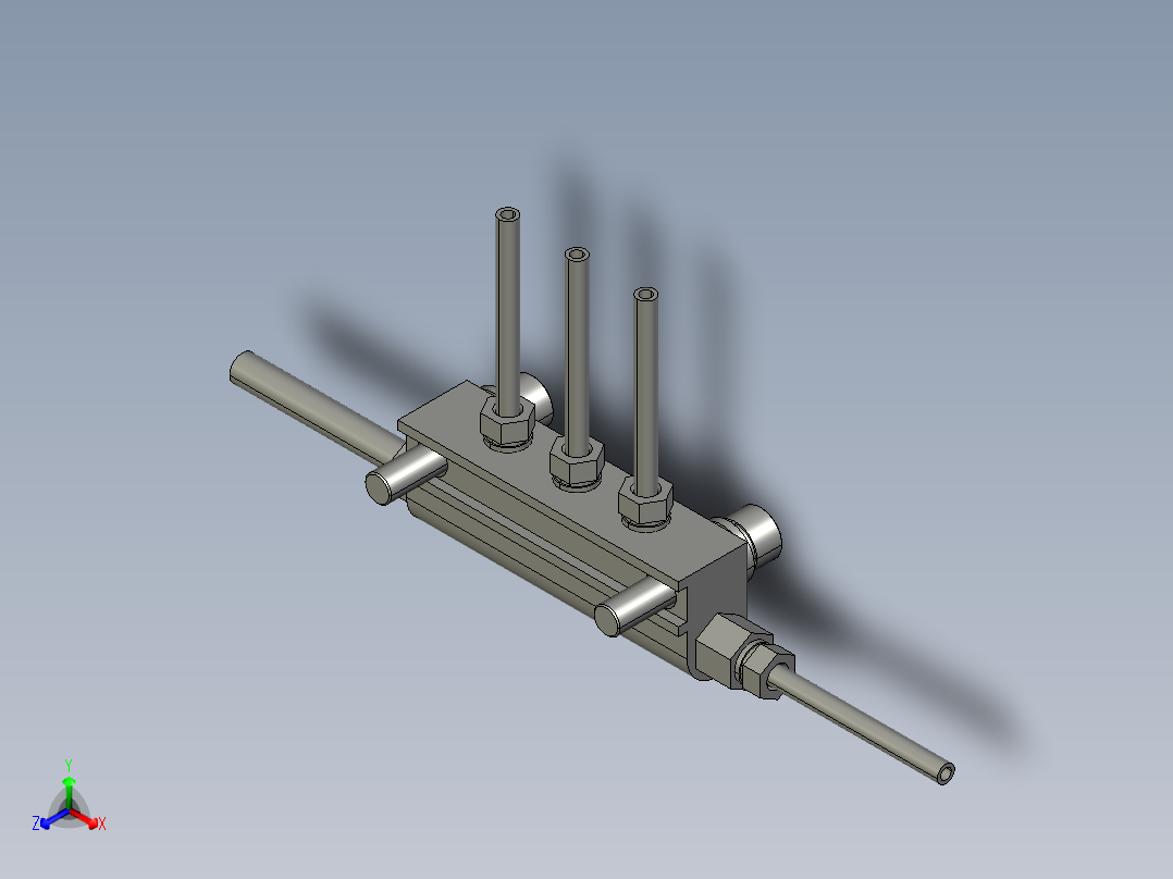 sakcB170103-2-1-U70五通带接头组件正等轴测图