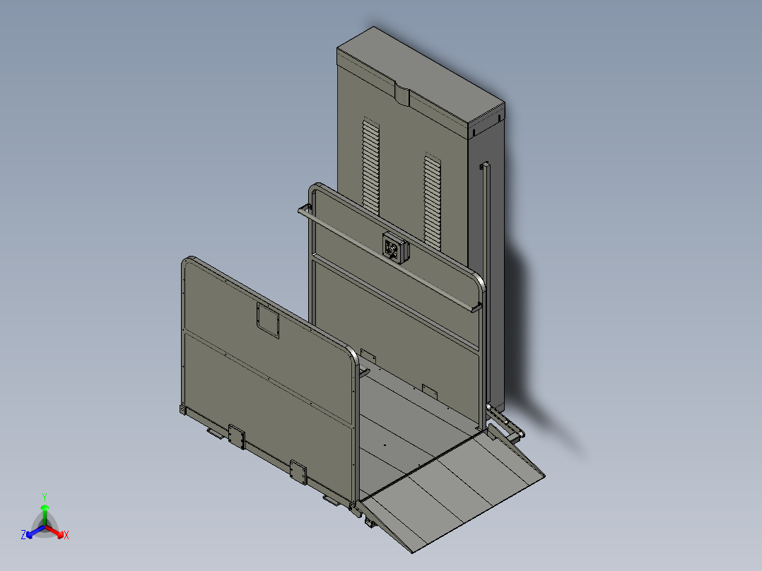 快递货物升降搬运车主视图