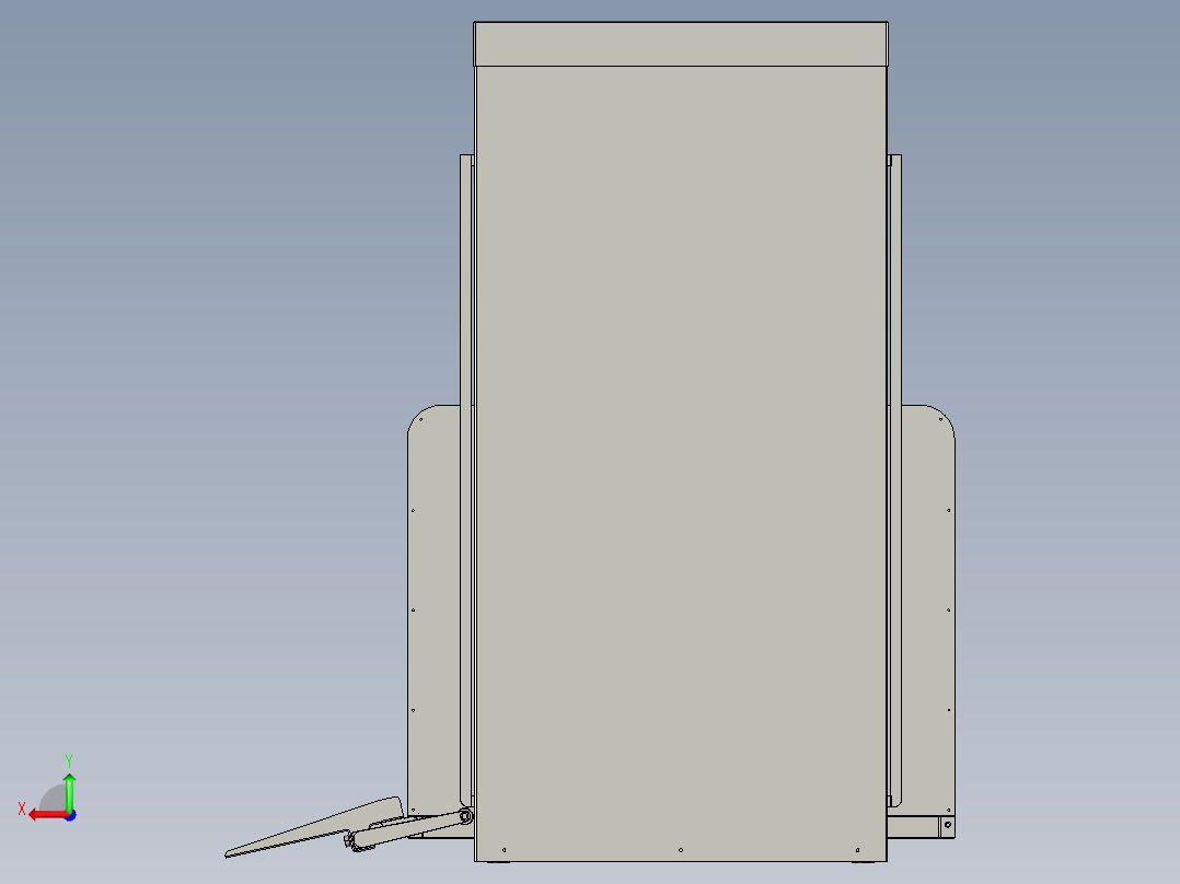 快递货物升降搬运车后视图