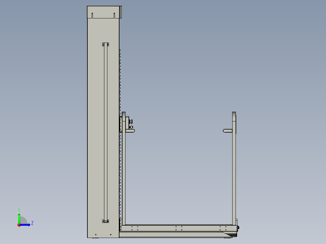 快递货物升降搬运车左视图