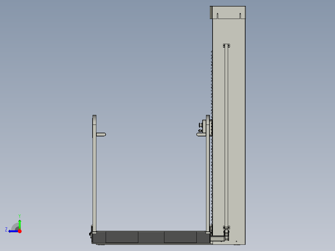 快递货物升降搬运车右视图
