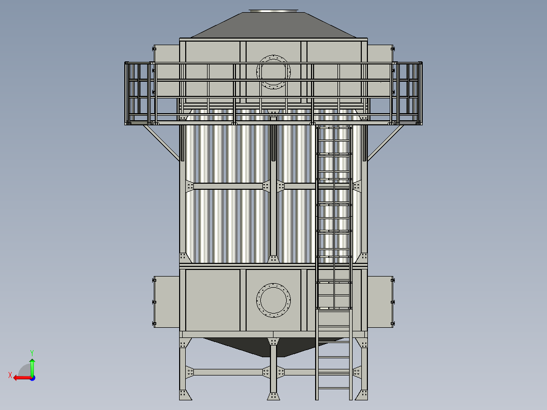 净化器化工收尘湿电除尘设备后视图