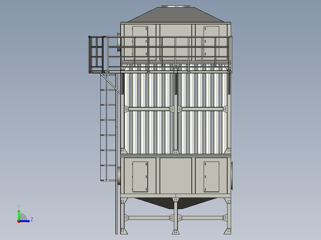 净化器化工收尘湿电除尘设备左视图