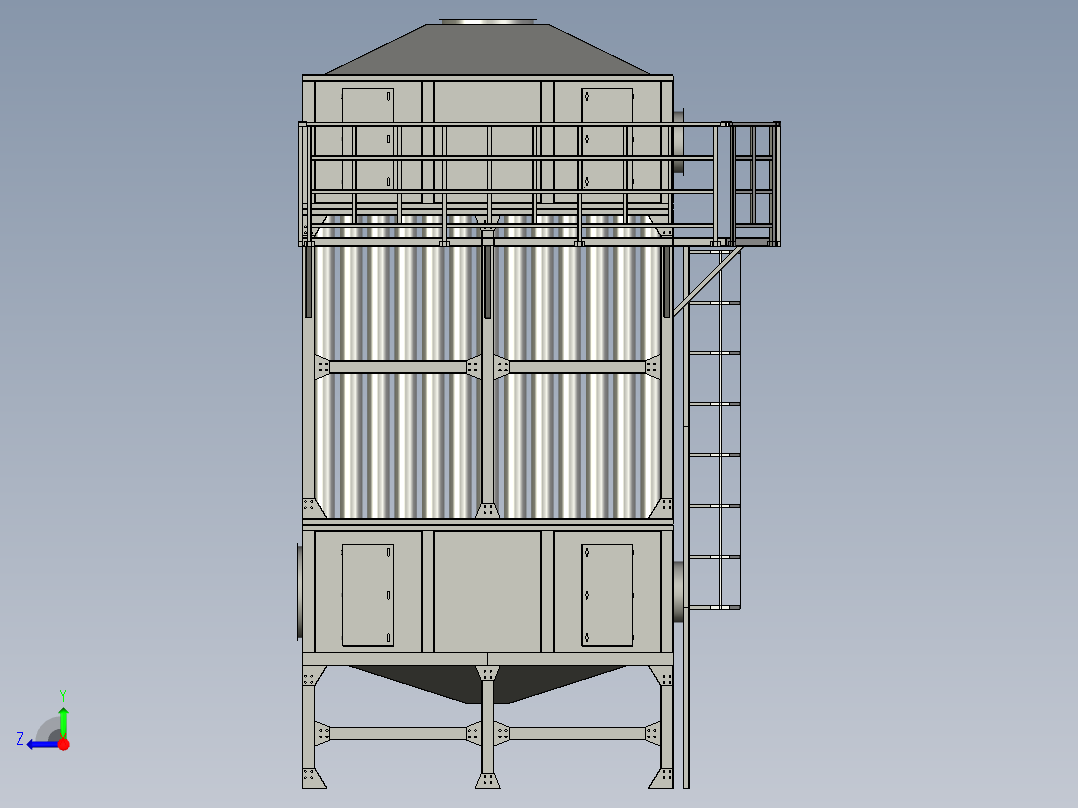 净化器化工收尘湿电除尘设备右视图