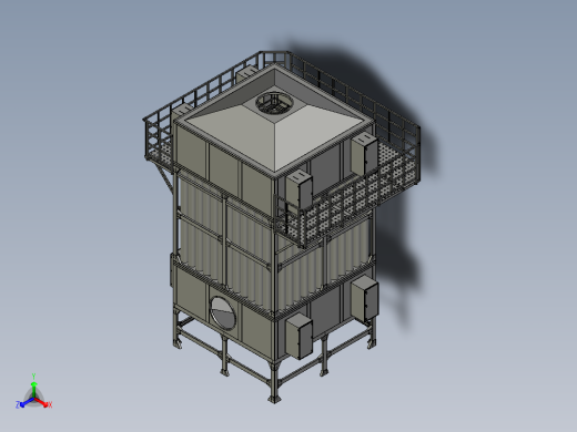 净化器化工收尘湿电除尘设备正等轴测缩略图