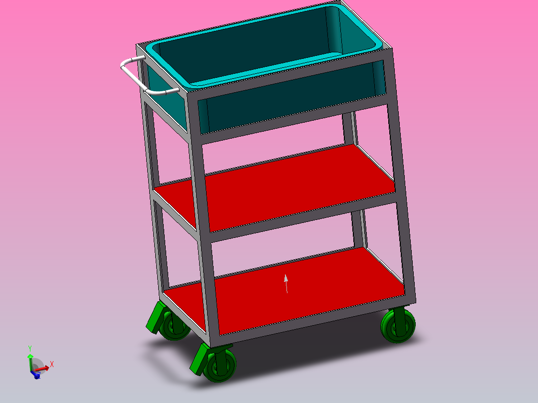 物料小推车主视图