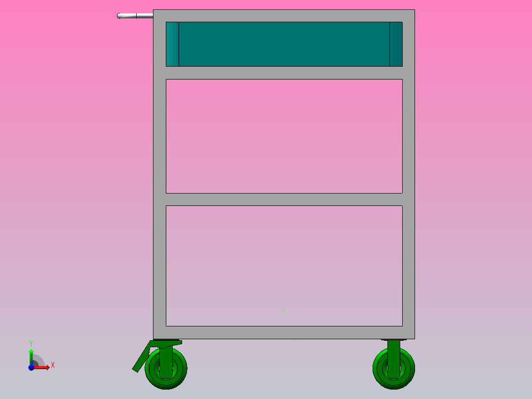 物料小推车前视图