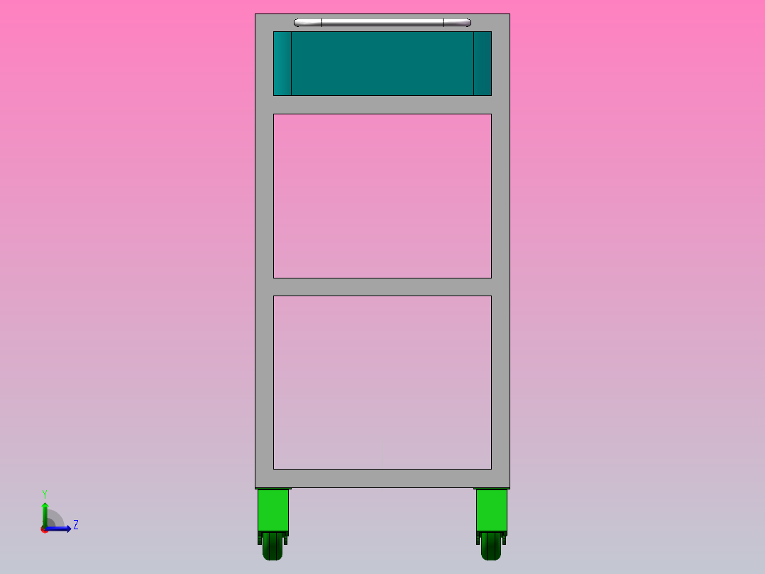 物料小推车左视图