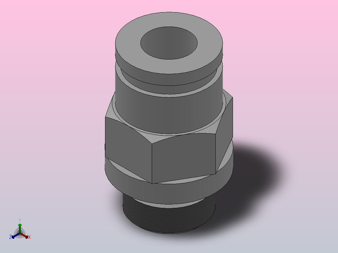 IPCP-G 螺纹直通-G螺纹气动管接头[IPCP06-G01]主视图