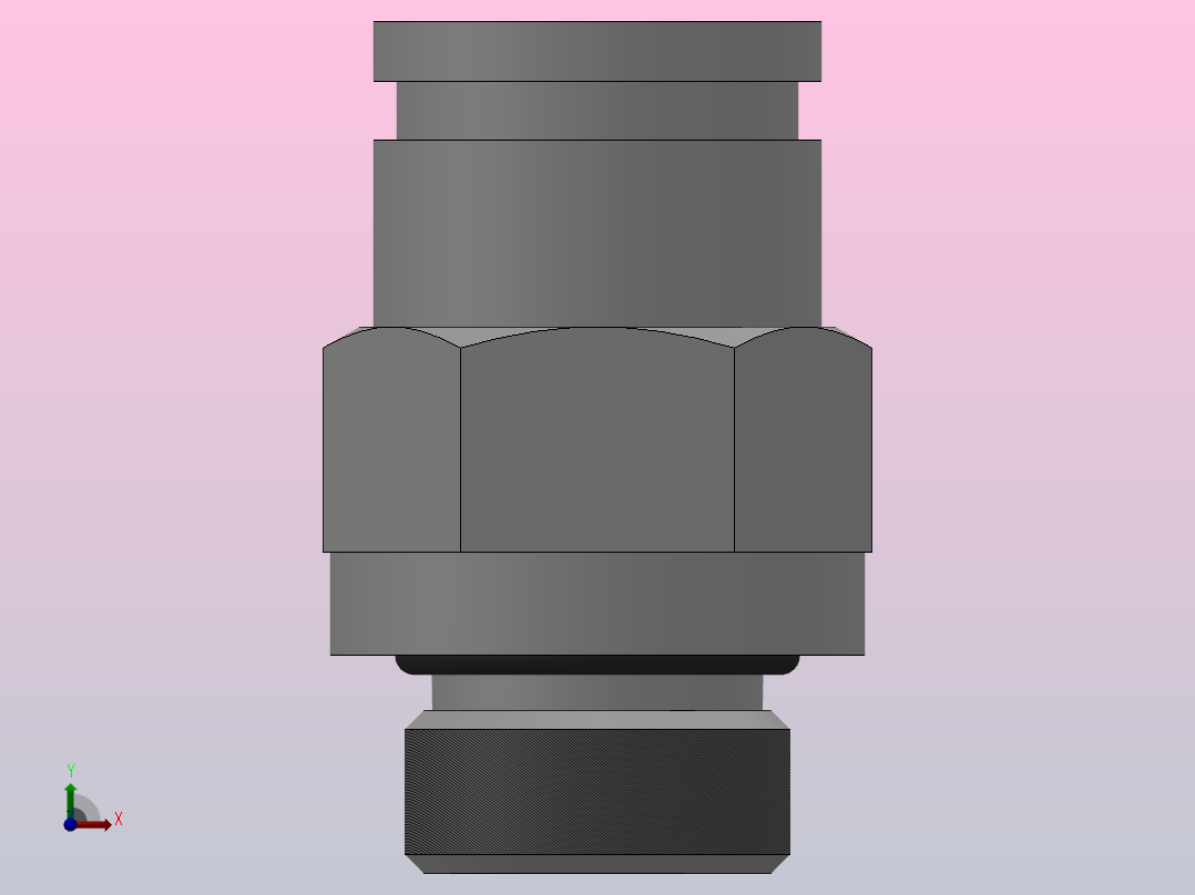 IPCP-G 螺纹直通-G螺纹气动管接头[IPCP06-G01]前视图