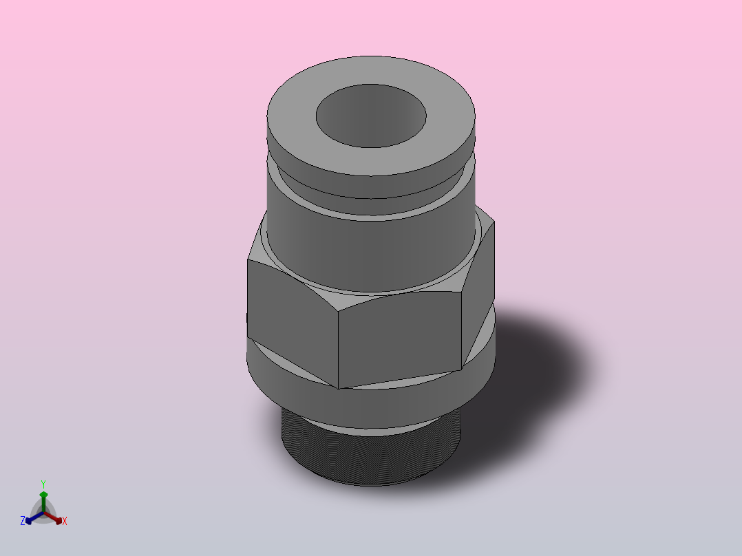 IPCP-G 螺纹直通-G螺纹气动管接头[IPCP06-G01]正等轴测图