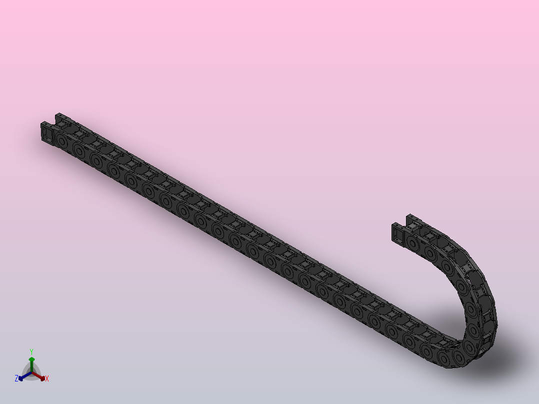 弯曲半径200内高45两侧打开型桥式拖链_DMD45BD-30-50-200R-30主视图