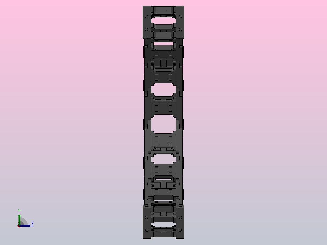 弯曲半径200内高45两侧打开型桥式拖链_DMD45BD-30-50-200R-30左视图