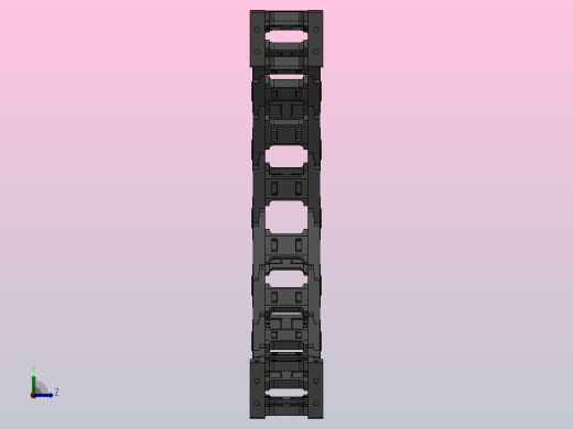 弯曲半径200内高45两侧打开型桥式拖链_DMD45BD-30-50-200R-30左视缩略图
