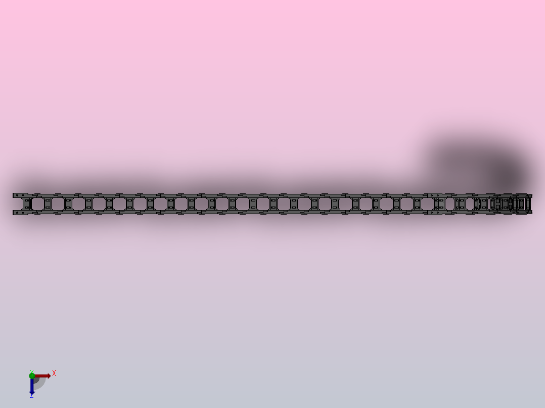 弯曲半径200内高45两侧打开型桥式拖链_DMD45BD-30-50-200R-30俯视图