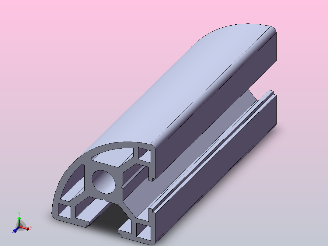XE-LSX22铝型材30x30xR30主视图