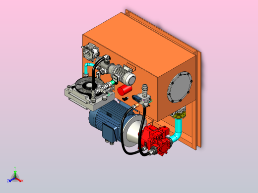 一款800吨液压泵站三维模型