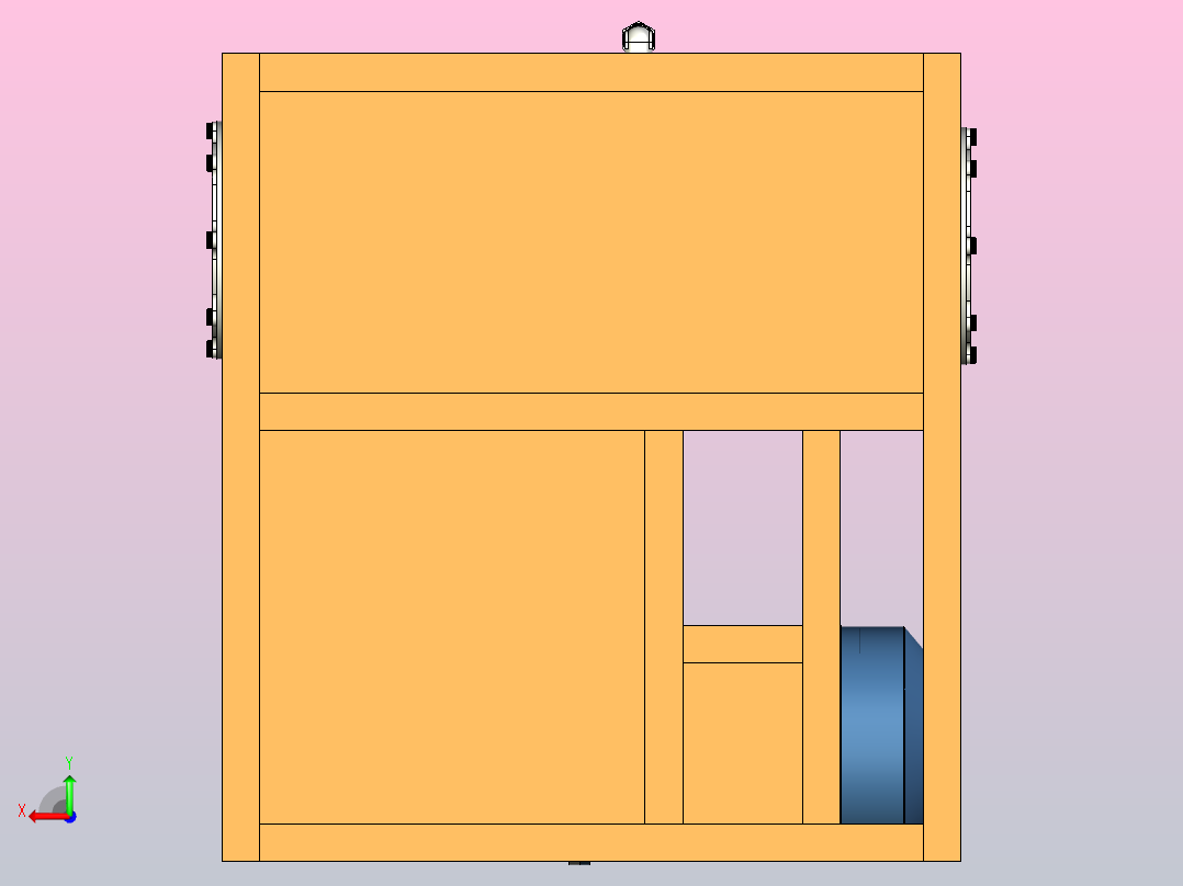 一款800吨液压泵站三维模型后视图