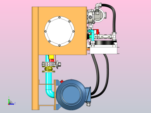 一款800吨液压泵站三维模型左视缩略图