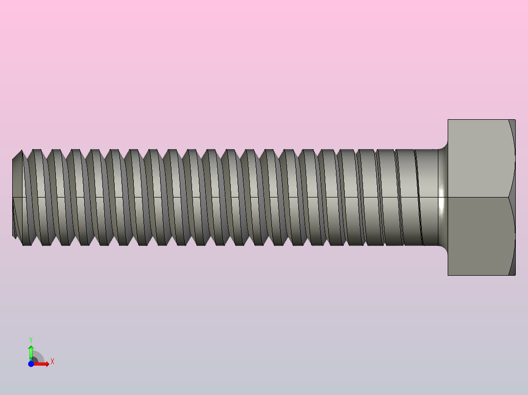 M10x45MM毫米六角螺栓前视图
