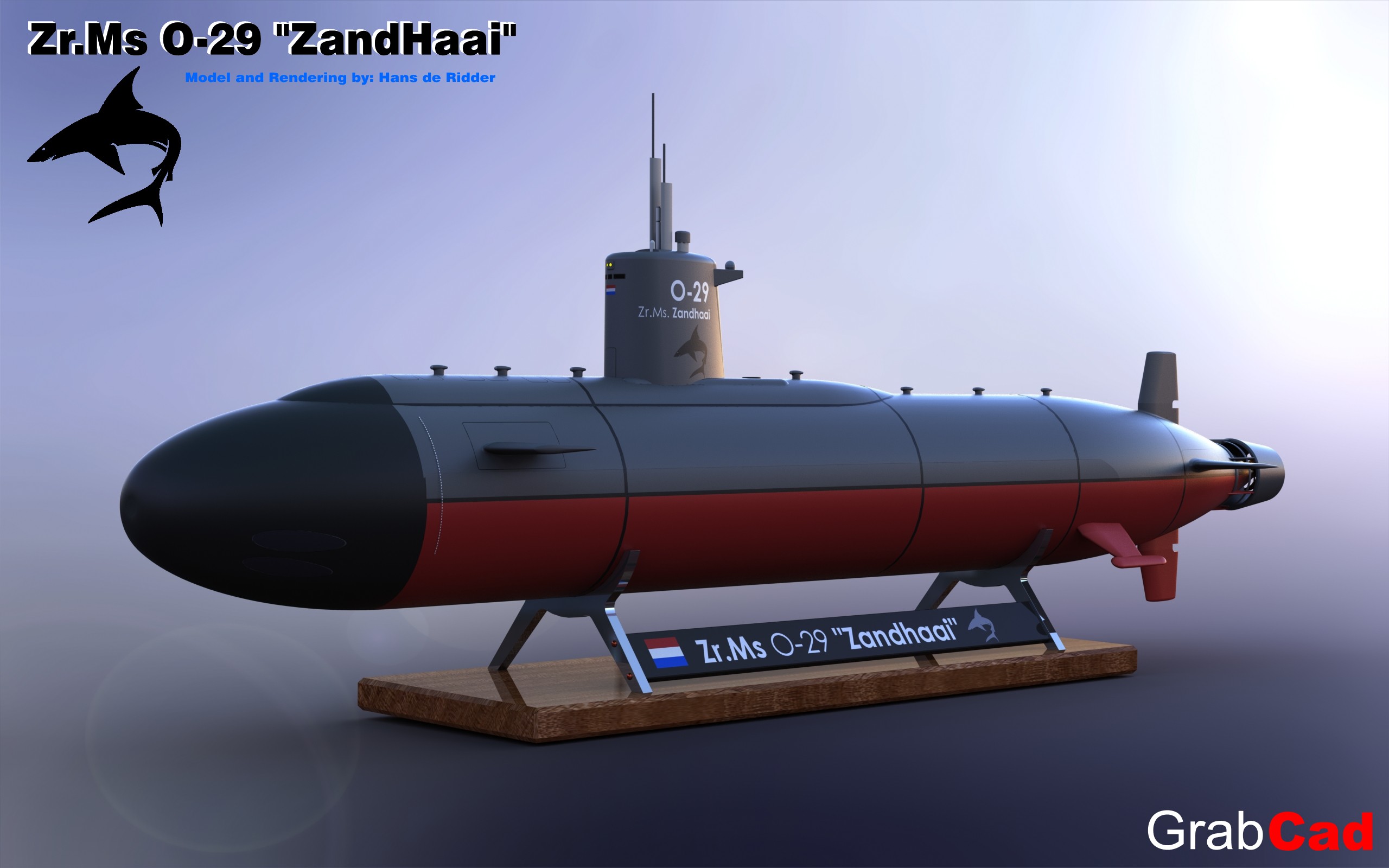 荷兰潜艇Zr . ms . O-29“zand hai”的模型