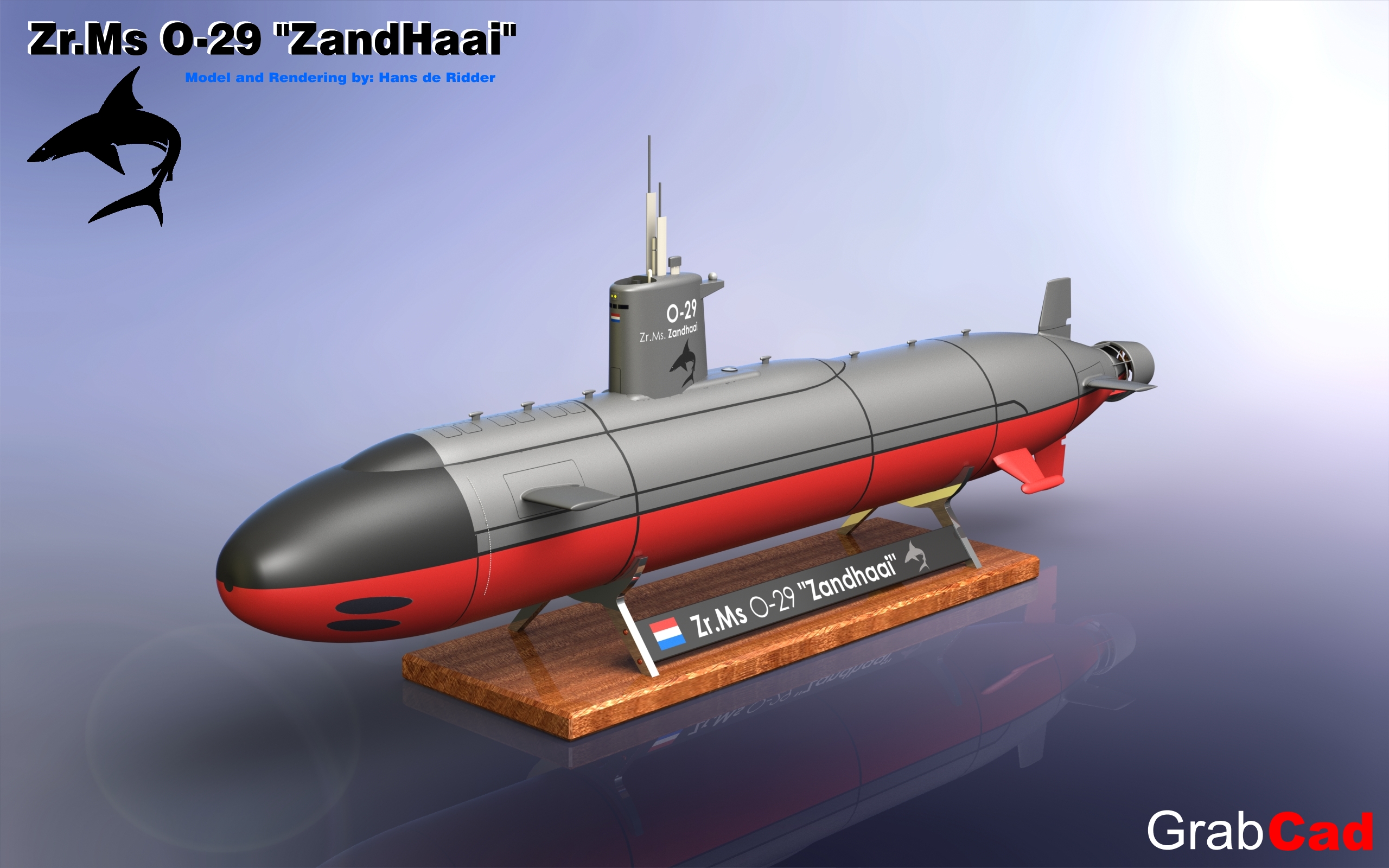 荷兰潜艇Zr . ms . O-29“zand hai”的模型