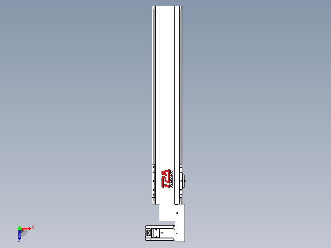 皮带直线轴半封闭可选导轨TPA-HNB-120D-110-L550-MR-Y-P40-N3俯视图