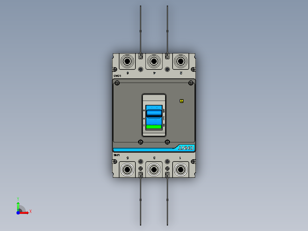 NXM-800 3P塑料外壳式断路器三维模型202209前视图