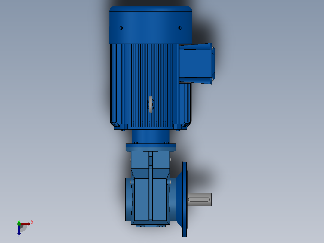 KF77法兰轴伸式安装螺旋锥齿轮减速机KF77-YV11-4P-13.52-M1-0°-A俯视图