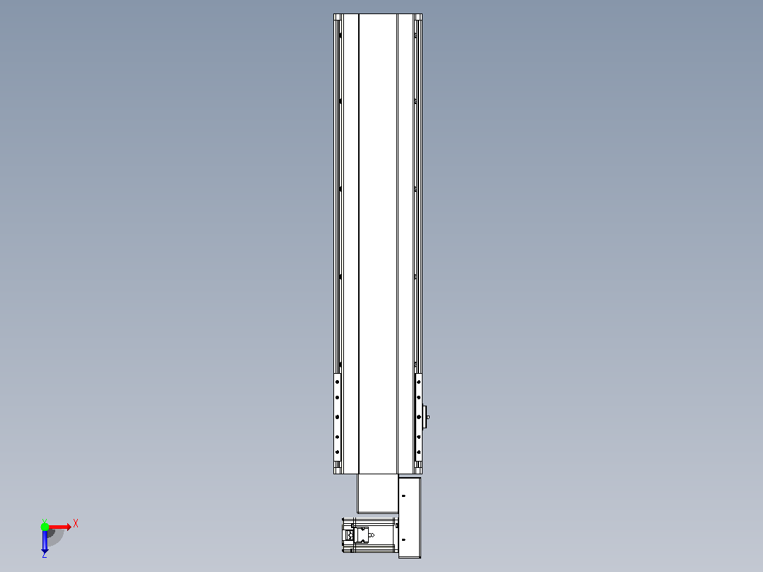 皮带直线轴半封闭可选导轨TPA-HNB-202D-140-L700-MR-C-P75-N3俯视图