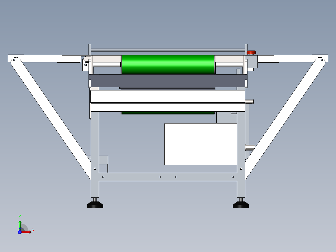 带工作台分餐输送线（sw18可编辑+工程图）前视图
