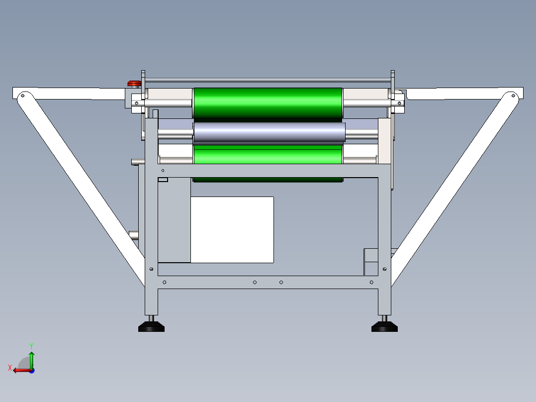 带工作台分餐输送线（sw18可编辑+工程图）后视图